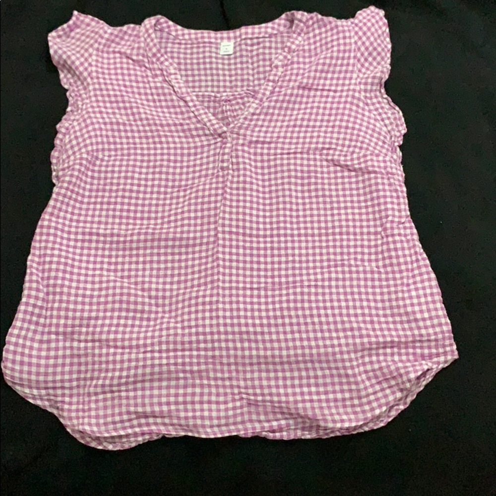 Ruffle Sleeve Gingham Blouse